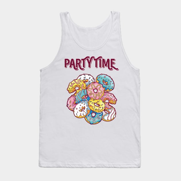 Donut Party Time Tank Top by Aratack Kinder